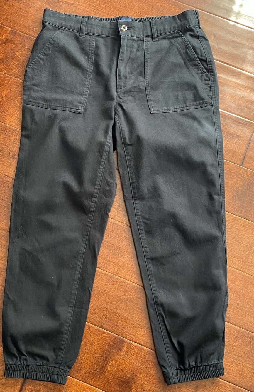 Gap Utility Jogger Pants Size M Black Twill Cuffed Hem
